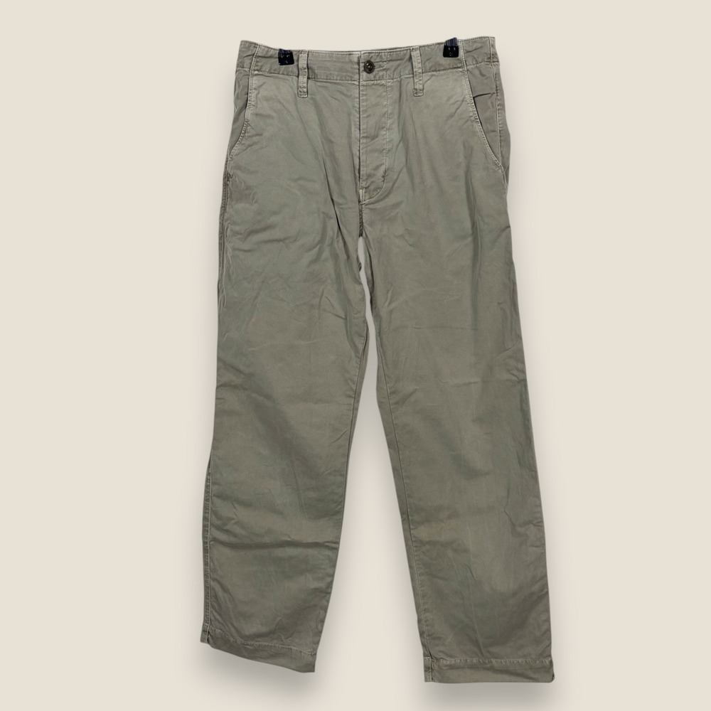 SKU Save Khaki United Chino Pants Mens 32 Green Button Fly Straight Cotton Twill